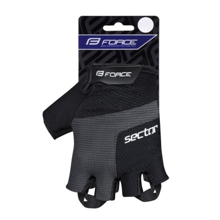 rukavice FORCE SECTOR gel, cerno-šedé XL