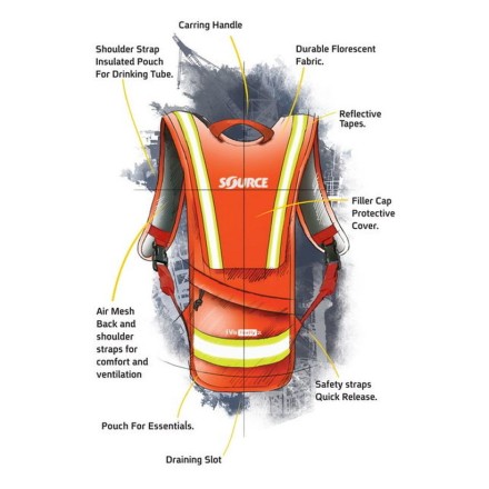 Batoh Source i-Viz Firefly - zárive oranžová, 2L