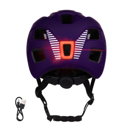přilba FORCE ZEBU s blikačkou, fialová L-XL