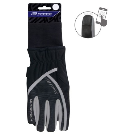 rukavice zimní FORCE ULTRA TECH, černé S