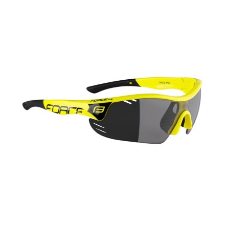 brýle FORCE RACE PRO fluo, cerná laser skla