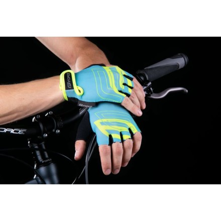 rukavice FORCE SPORT, modro-fluo M