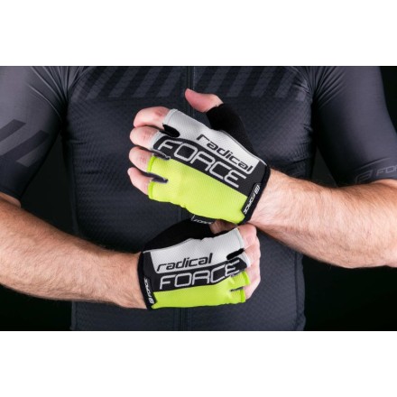 rukavice FORCE RADICAL, fluo-bílo-černé M
