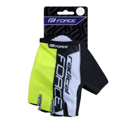 rukavice FORCE RADICAL, fluo-bílo-černé S