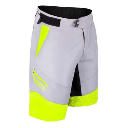 kraťasy F STORM, odnímatelná vložka, šedo-fluo L