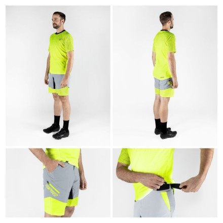kraťasy F STORM, odnímatelná vložka, šedo-fluo M