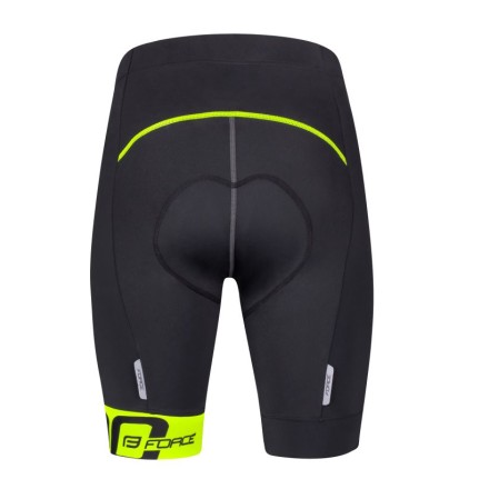 kraťasy FORCE B30 do pasu s vložkou,černo-fluo XS