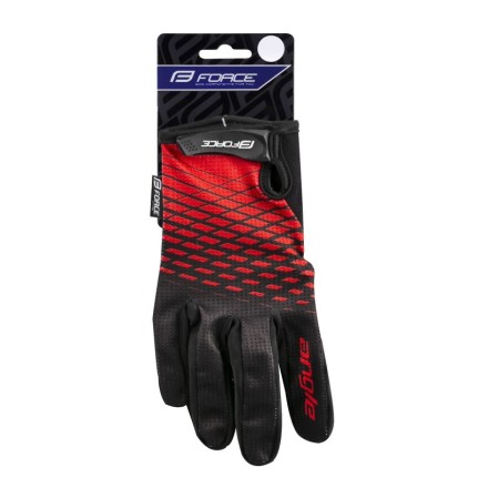 rukavice FORCE MTB ANGLE letní,červeno-černé S