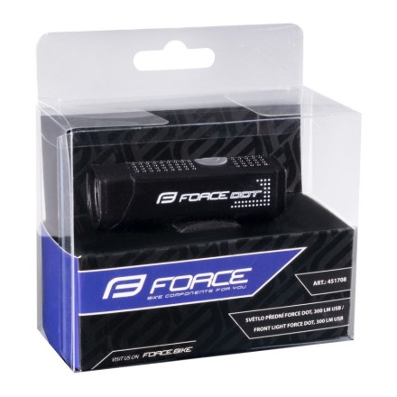 světlo přední FORCE DOT 300LM USB, černé